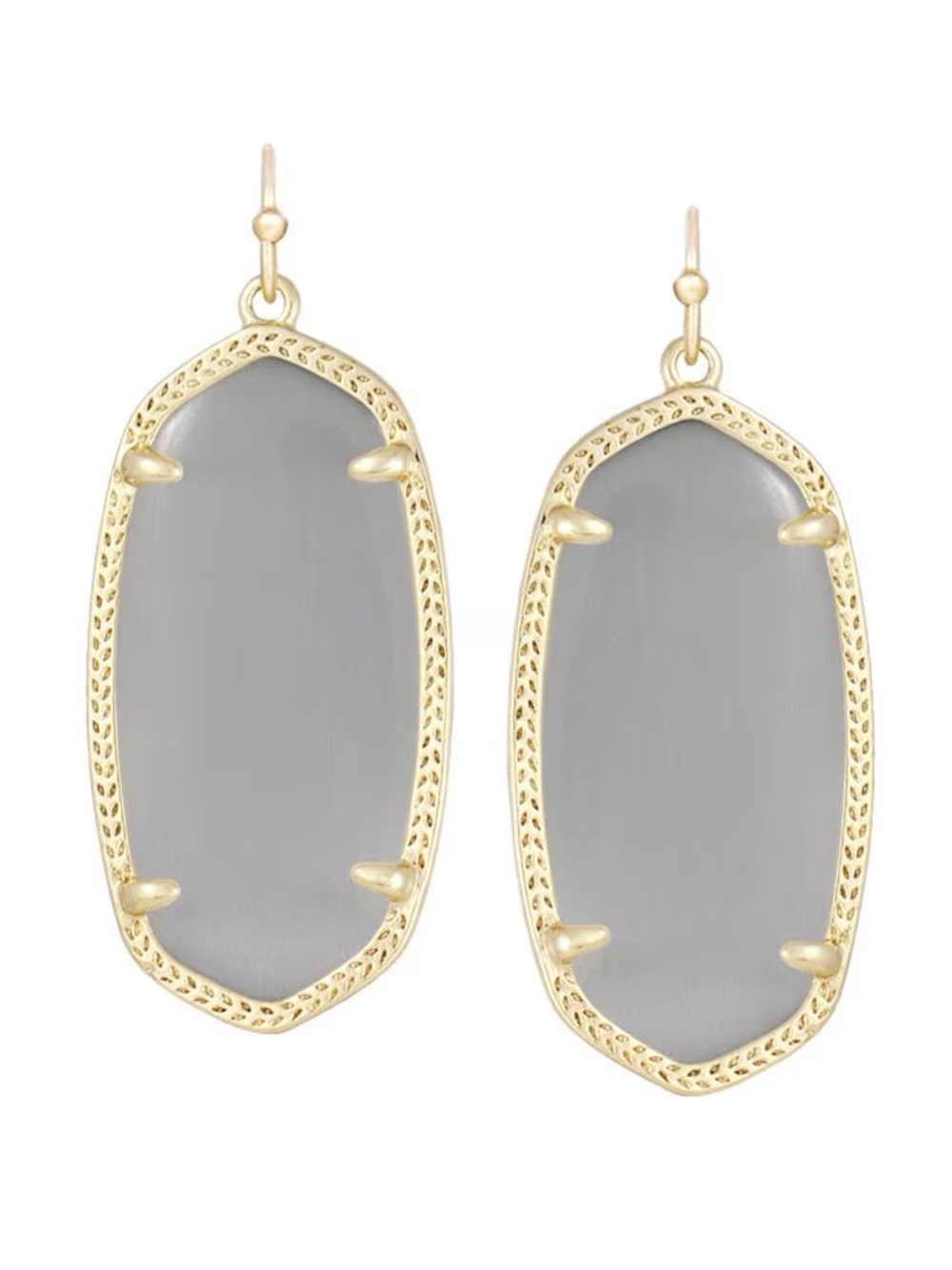 Kendra Scott Danielle Gold Drop Earrings in Slate Cats Eye
